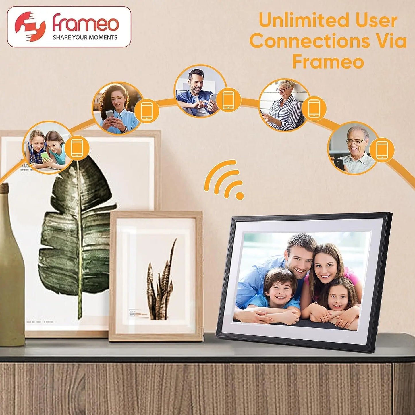Big Digital Picture Frame 10.1" Screen + 32GB and 1280x800 IPS HD Touch Screen from Frameo