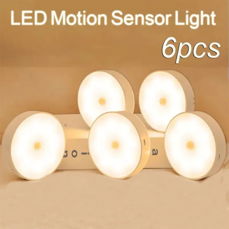 Sticky Magnet Motion Sensor LED Night Light + USB Rechargeable Lamp 2, 3, 4, 5 or 6 pcs.
