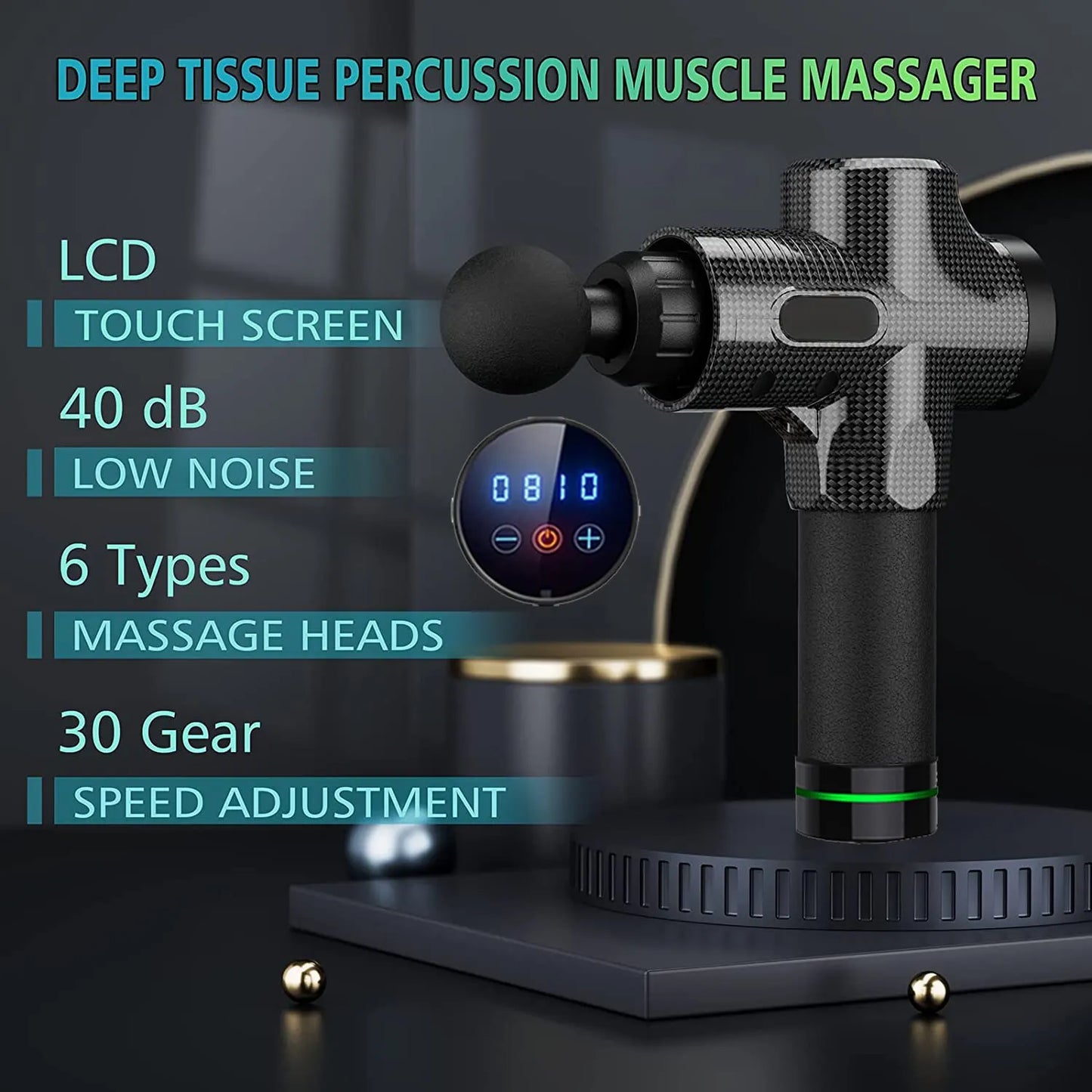 Massage Gun Portable + Facial Muscle Massager + Pistol For Back Neck Body Muscle + Fitness Tool + 1000+ SOLD