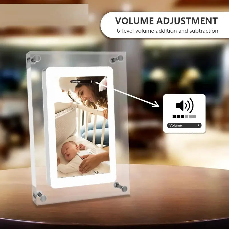 Small Digital Photo Frame 5" IPS Screen +1000mAh with 1-2GB Memory + Volume Speaker