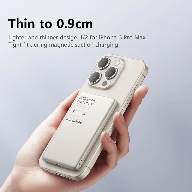 Wireless Power Bank from MOVESPEED S05 Magnetic 5000mAh or 10.000mAh Mini Size